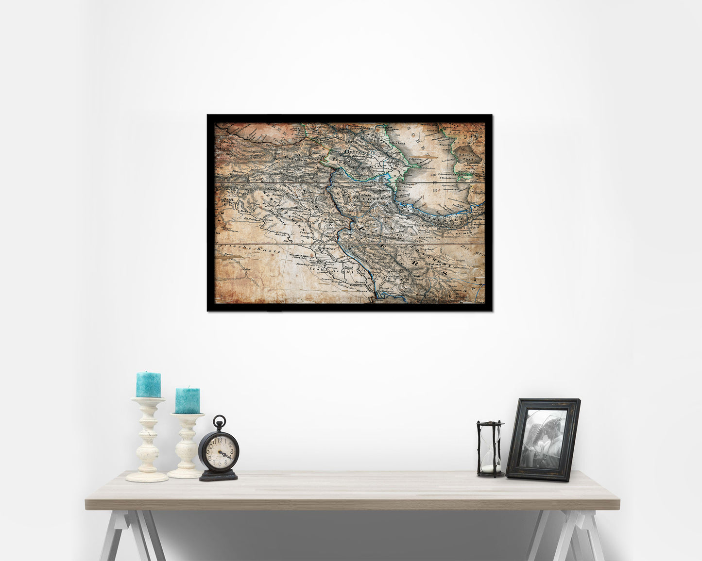 Iraq Antique Map Framed Print Art Wall Decor Gifts