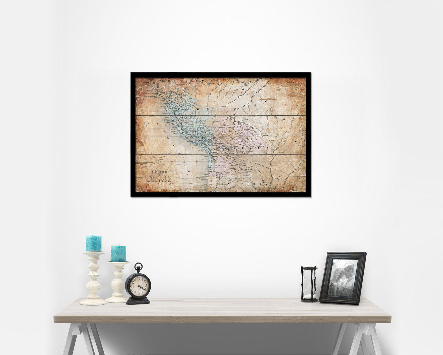 Peru and Bolivia Antique Map Framed Print Art Wall Decor Gifts