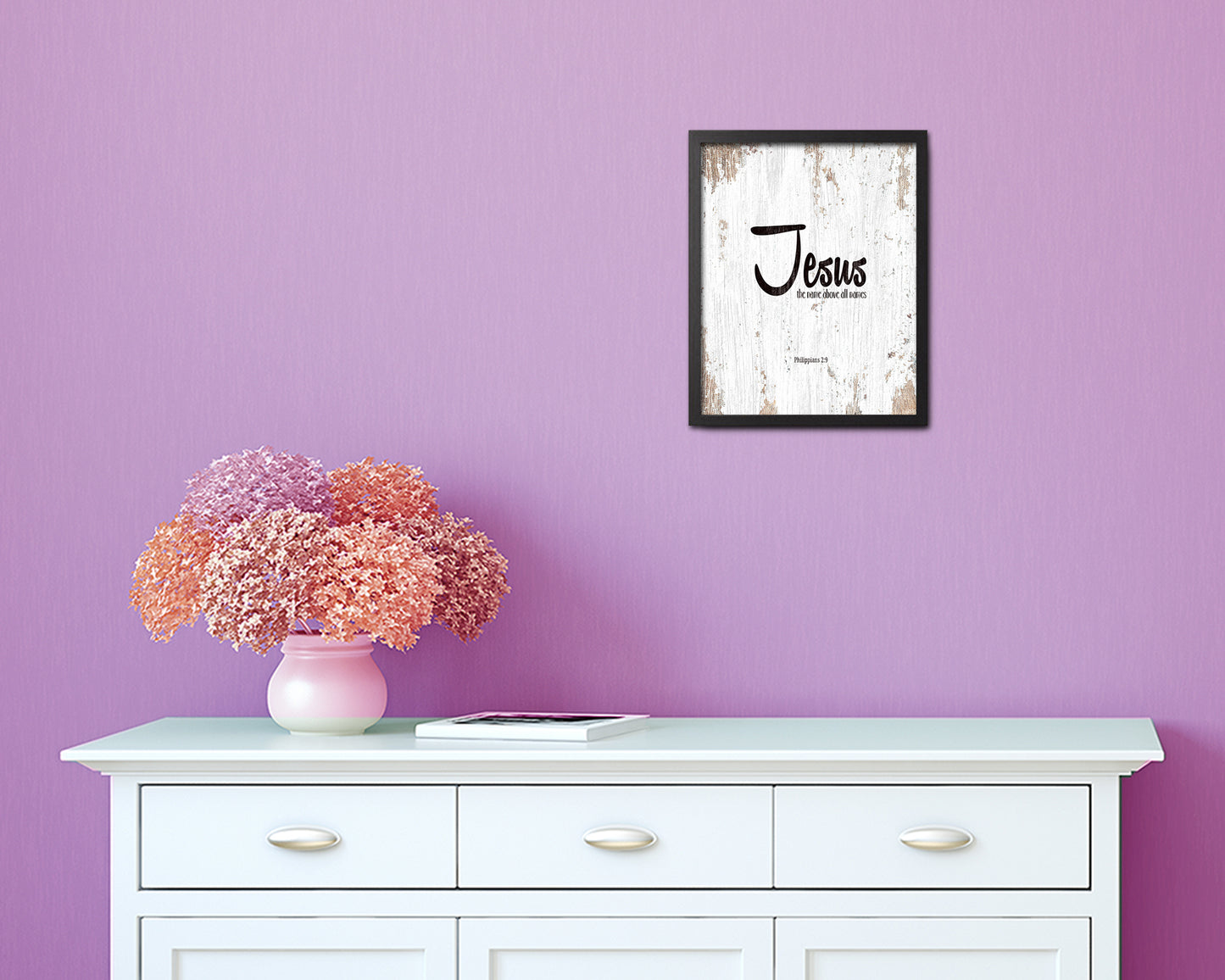 Jesus the name above all names, Philippians 2:9 Quote Framed Print Home Decor Wall Art Gifts