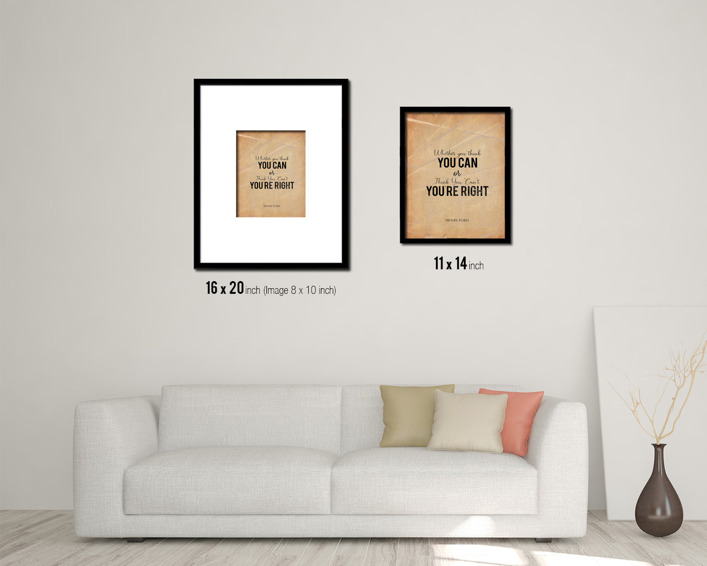 Whether you think you can Quote Paper Artwork Framed Print Wall Decor Art
