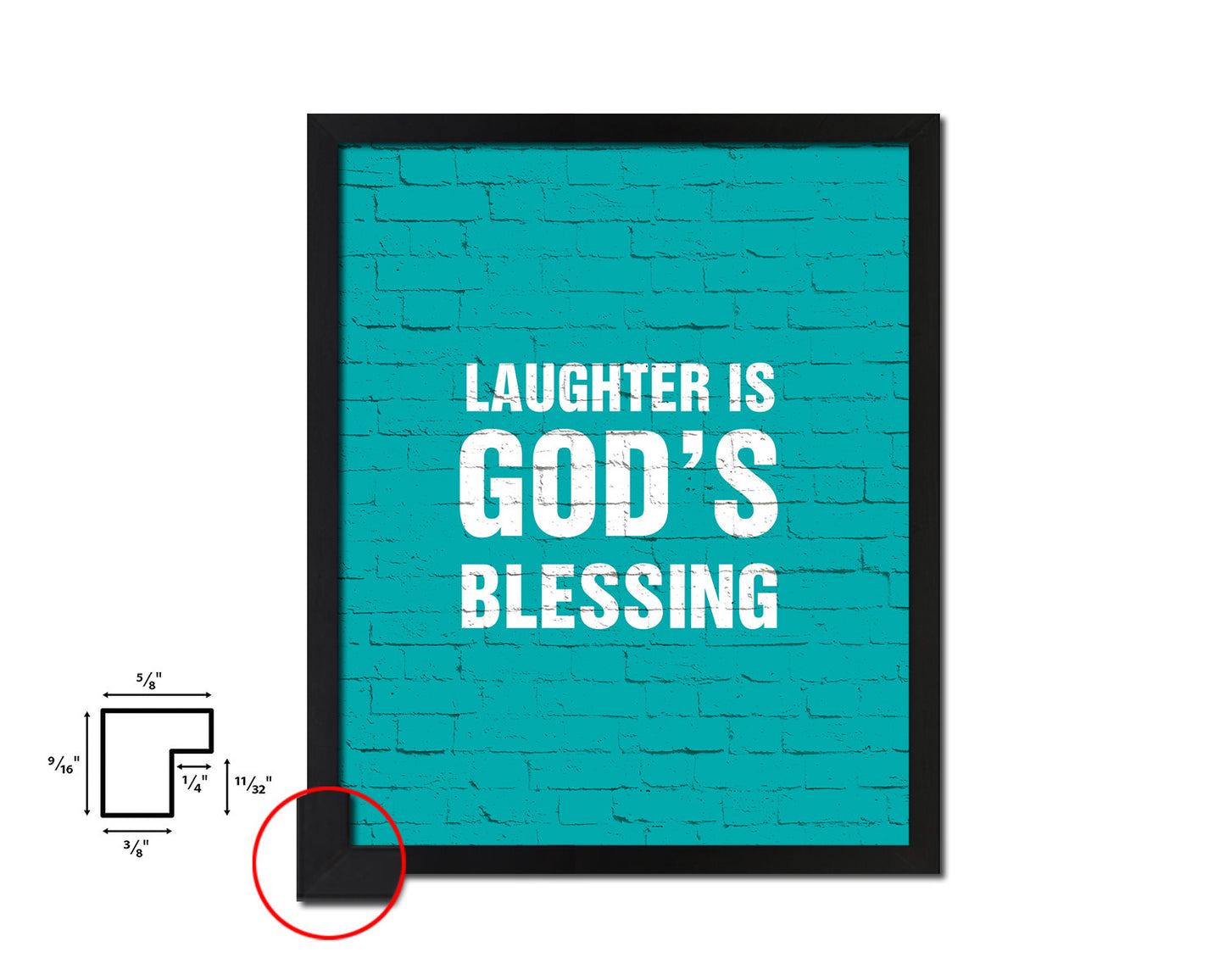 Laughter is God's blessing Quote Framed Print Home Decor Wall Art Gifts