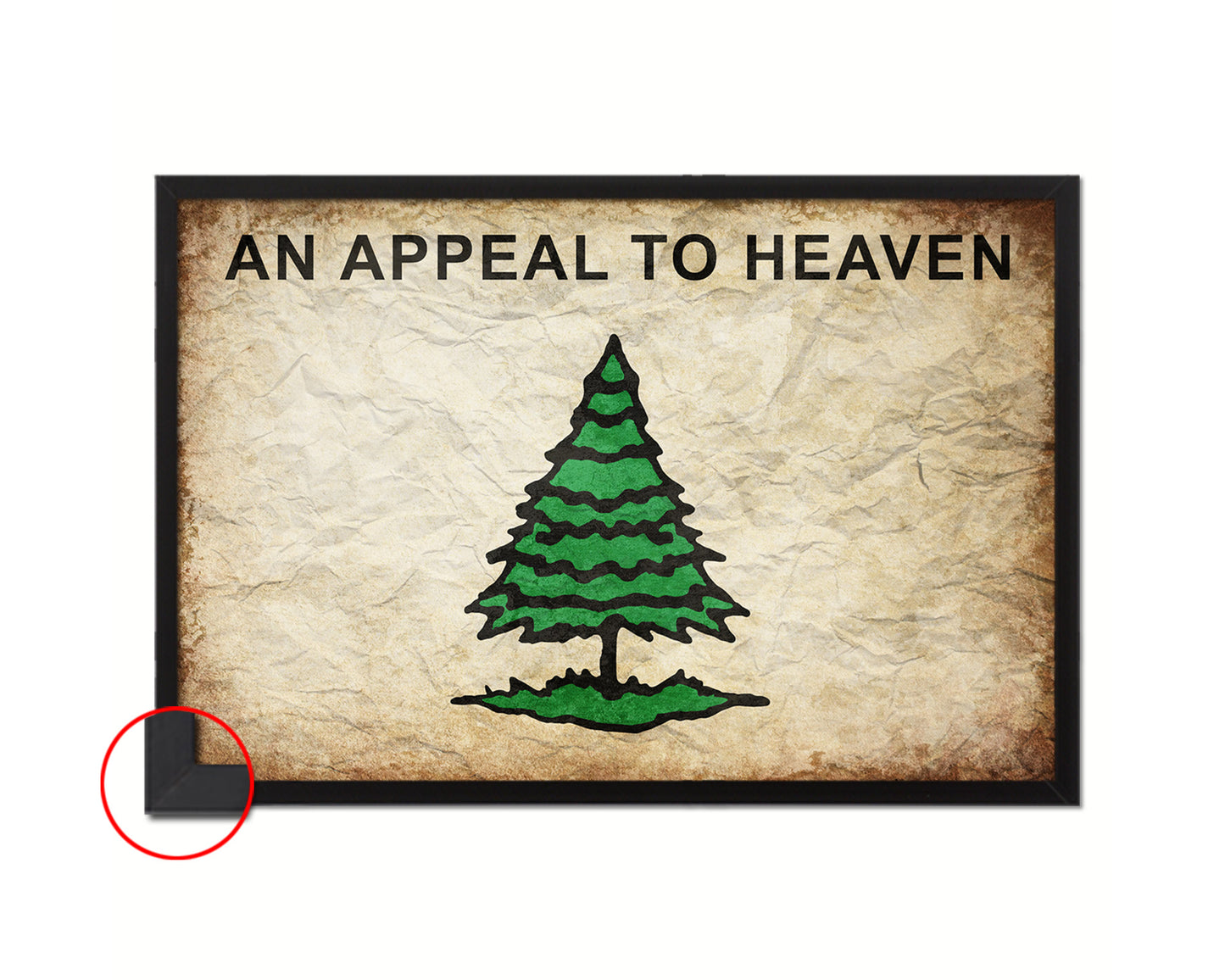 Christian Liberty Tree An Appeal To Heaven Vintage Military Flag Framed Print Art