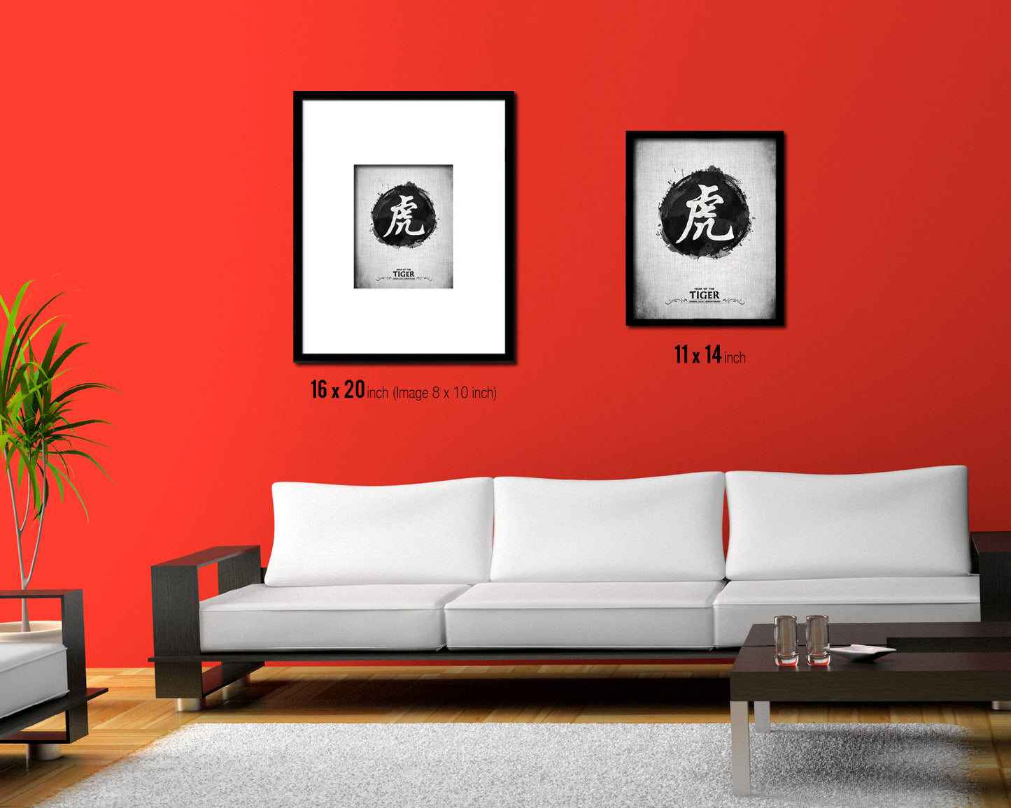 Tiger Chinese Zodiac Art Wood Framed Art Paper Prints Wall Art  Decor Gifts