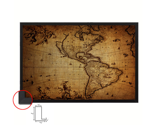 America 1690 Vintage Map Framed Print Art Wall Decor Gifts