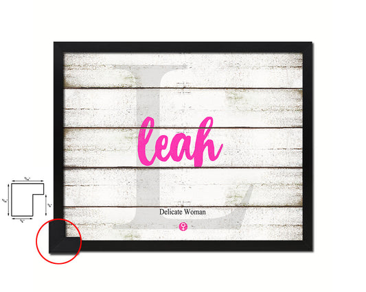 Leah Personalized Biblical Name Plate Art Framed Print Kids Baby Room Wall Decor Gifts