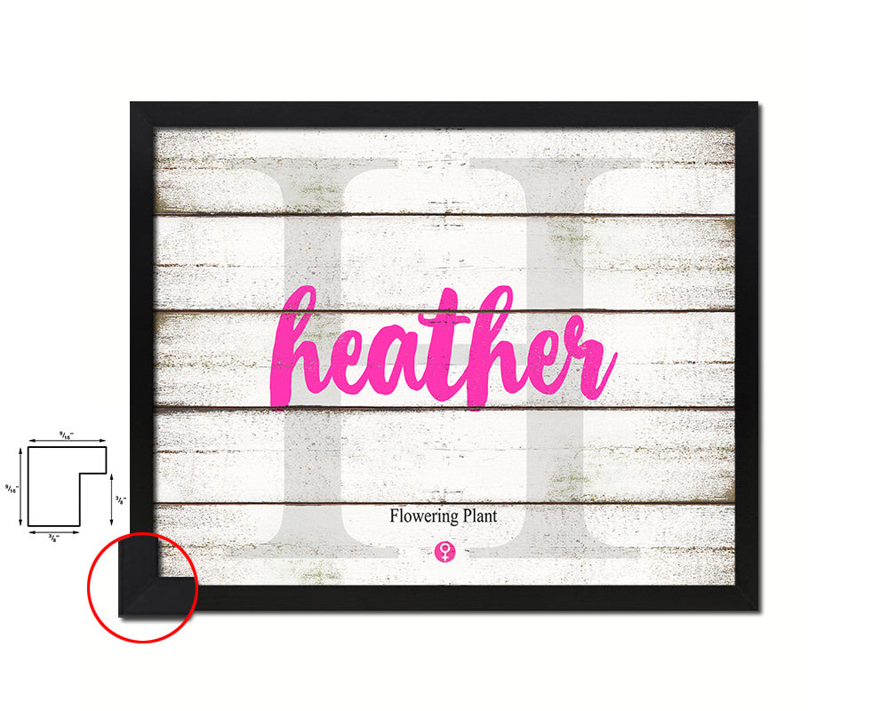 Heather Personalized Biblical Name Plate Art Framed Print Kids Baby Room Wall Decor Gifts