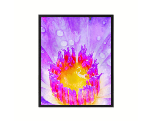 Lotus Purple Flower Wood Framed Paper Print Wall Decor Art Gifts