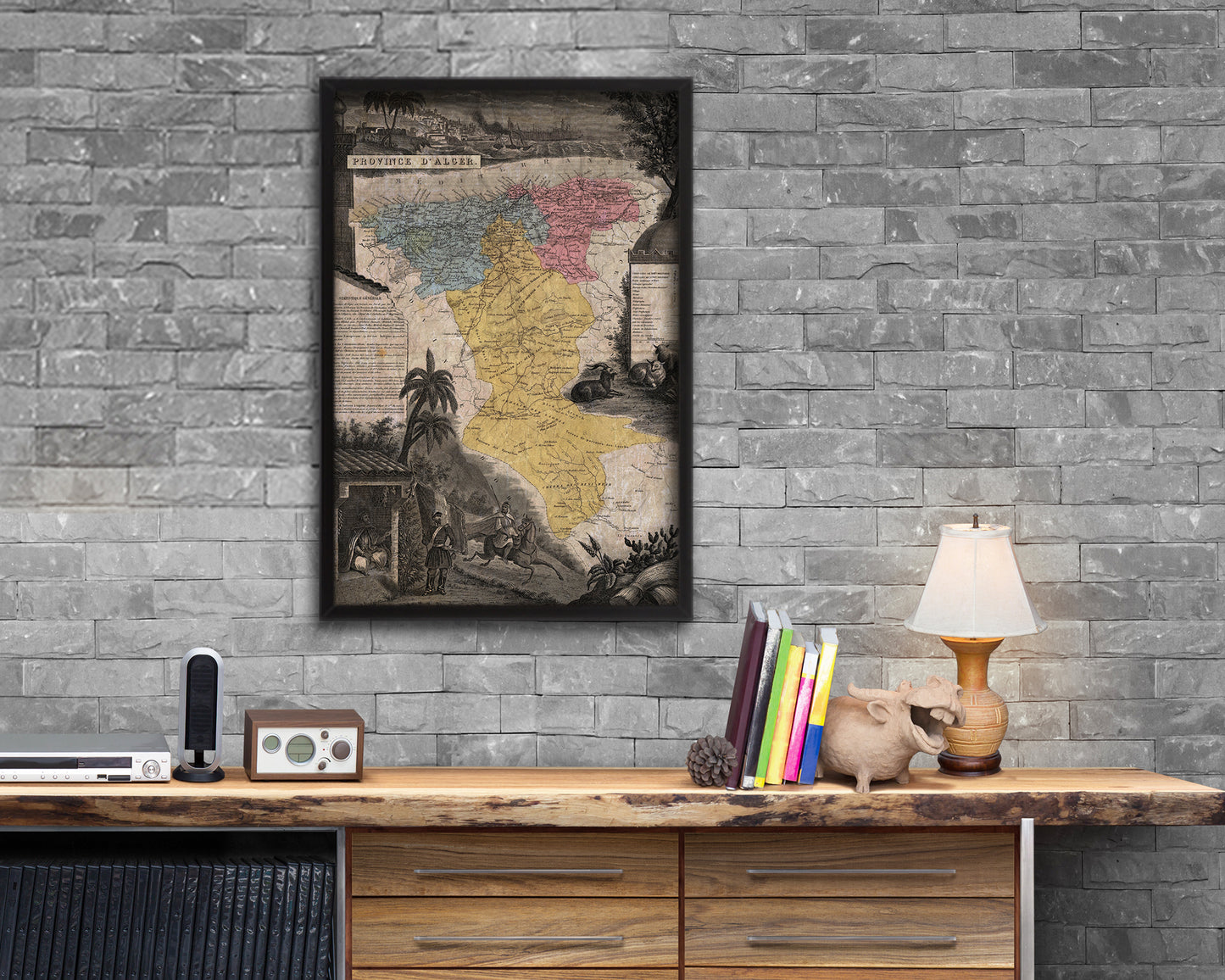 Province D'alcer Historical Map Wood Framed Print Art Wall Decor Gifts