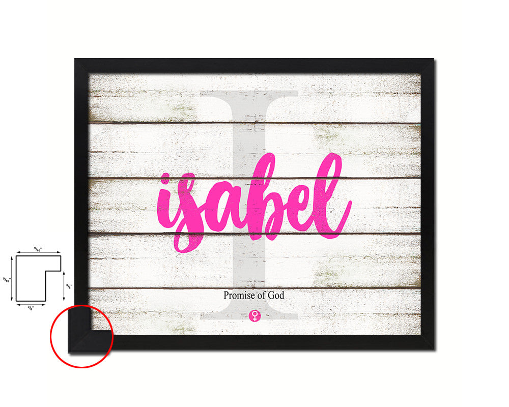 Isabel Personalized Biblical Name Plate Art Framed Print Kids Baby Room Wall Decor Gifts