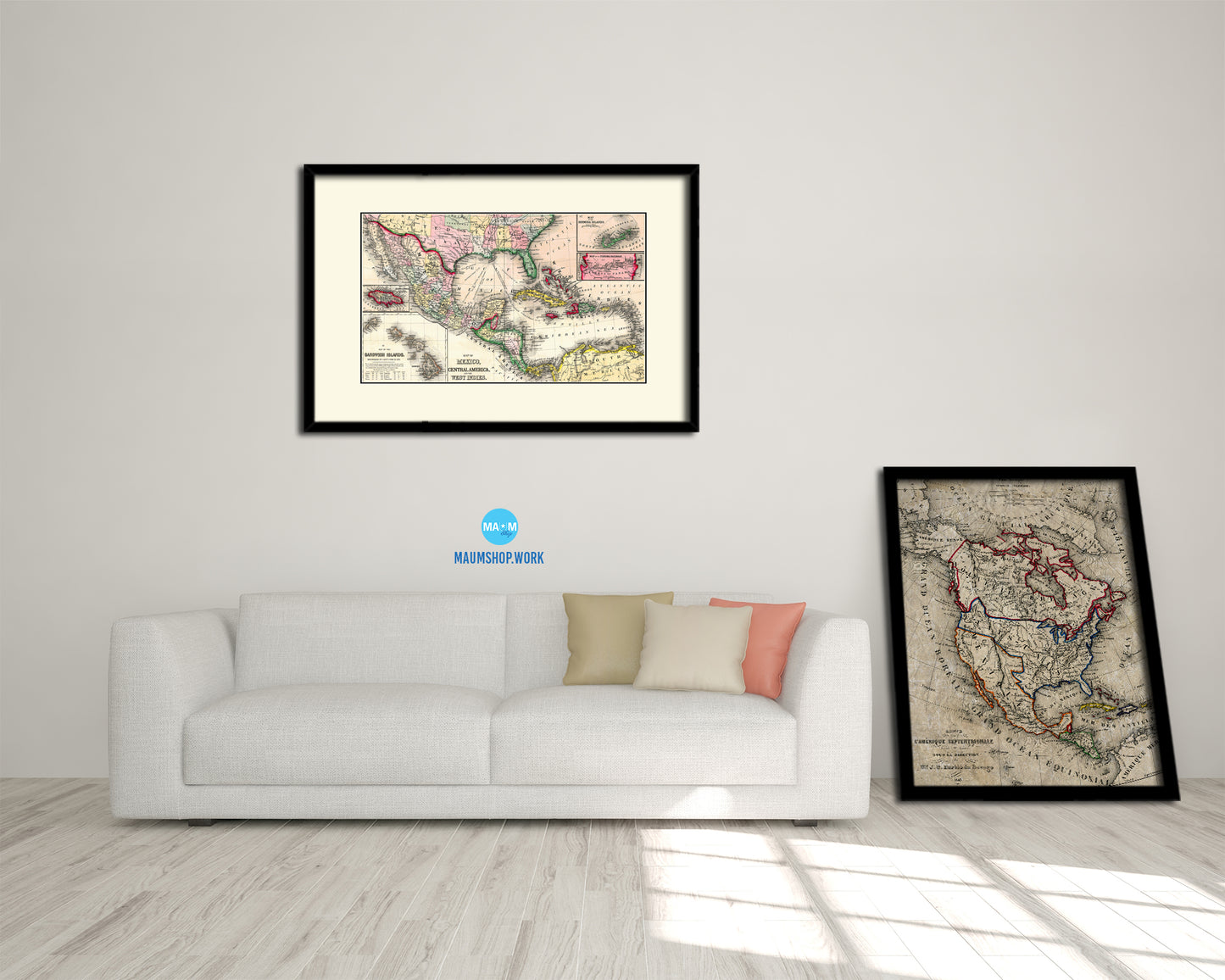 West Indies Caribbean 1870 Old Map Framed Print Art Wall Decor Gifts