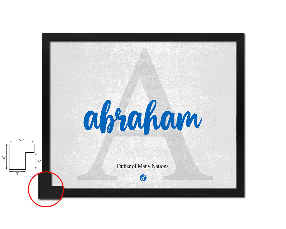 Abraham Personalized Biblical Name Plate Art Framed Print Kids Baby Room Wall Decor Gifts