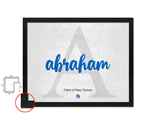 Abraham Personalized Biblical Name Plate Art Framed Print Kids Baby Room Wall Decor Gifts