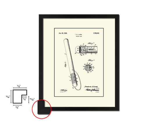 Club Police Vintage Patent Artwork Black Frame Print Wall Art Decor Gifts