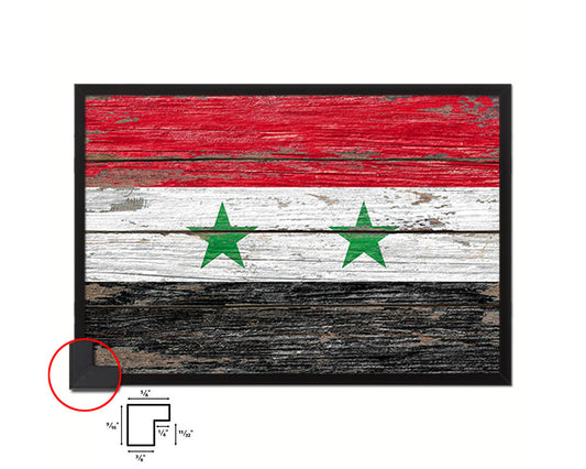 Syria Country Wood Rustic National Flag Wood Framed Print Wall Art Decor Gifts