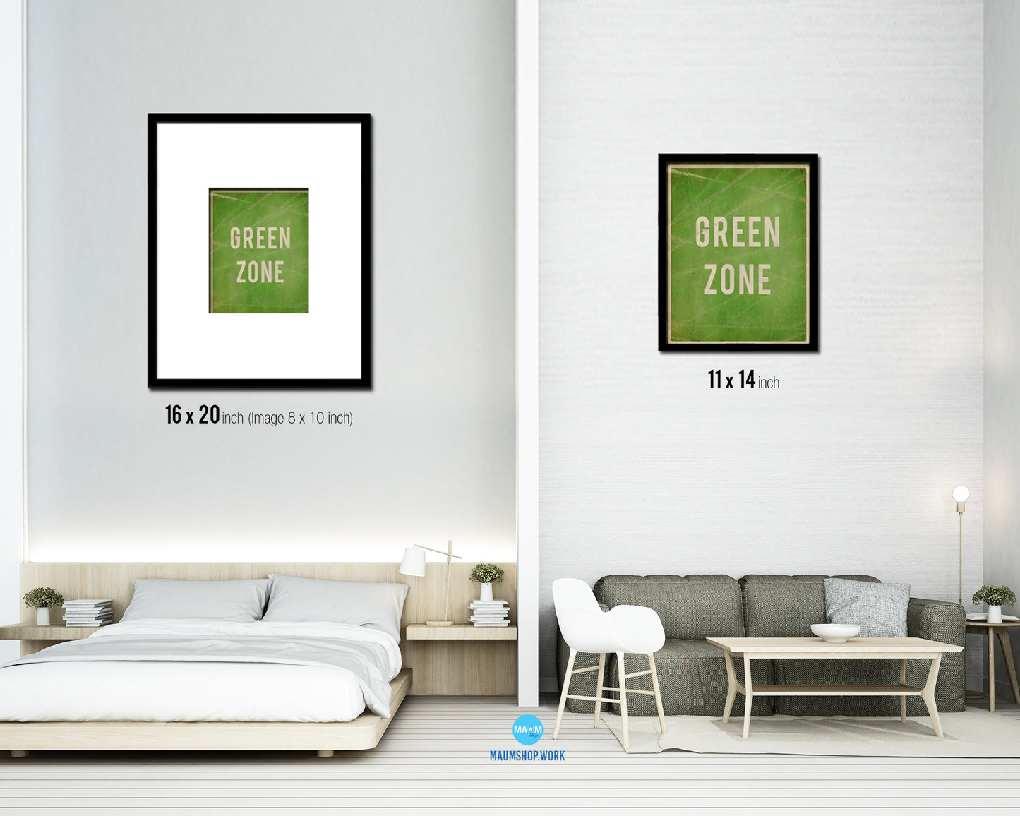 Green Zone Notice Danger Sign Framed Print Home Decor Wall Art Gifts