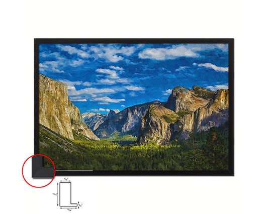 Yosemite National Park CA Valley Landscape Painting Print Art Frame Home Wall Decor Gifts