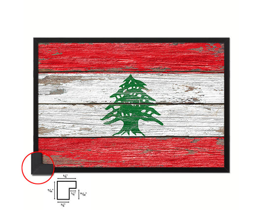 Lebanon Country Wood Rustic National Flag Wood Framed Print Wall Art Decor Gifts