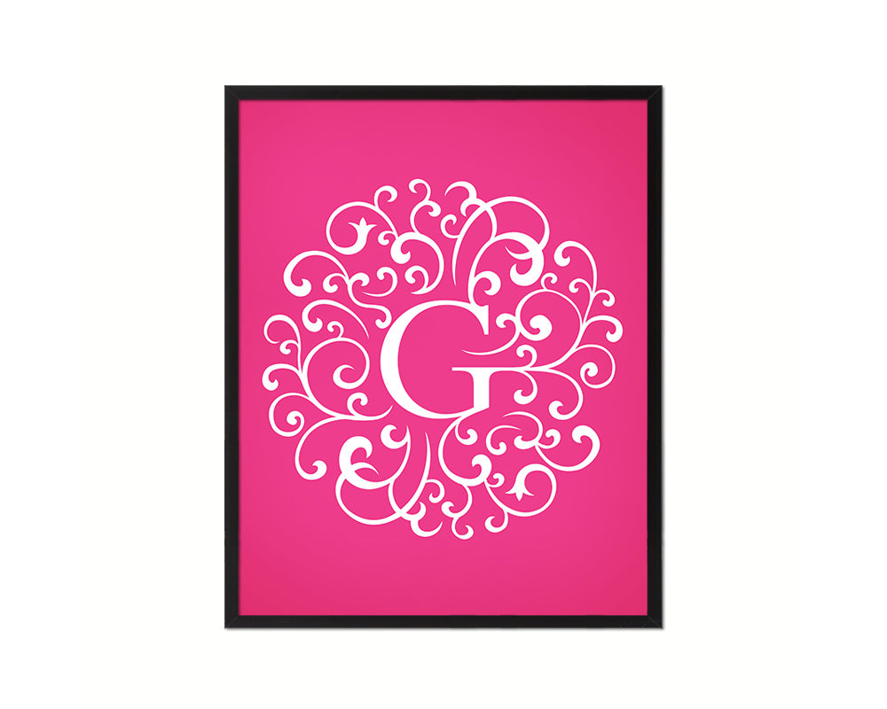 Letter G Mandela Monogram Framed Print Wall Art Decor Gifts