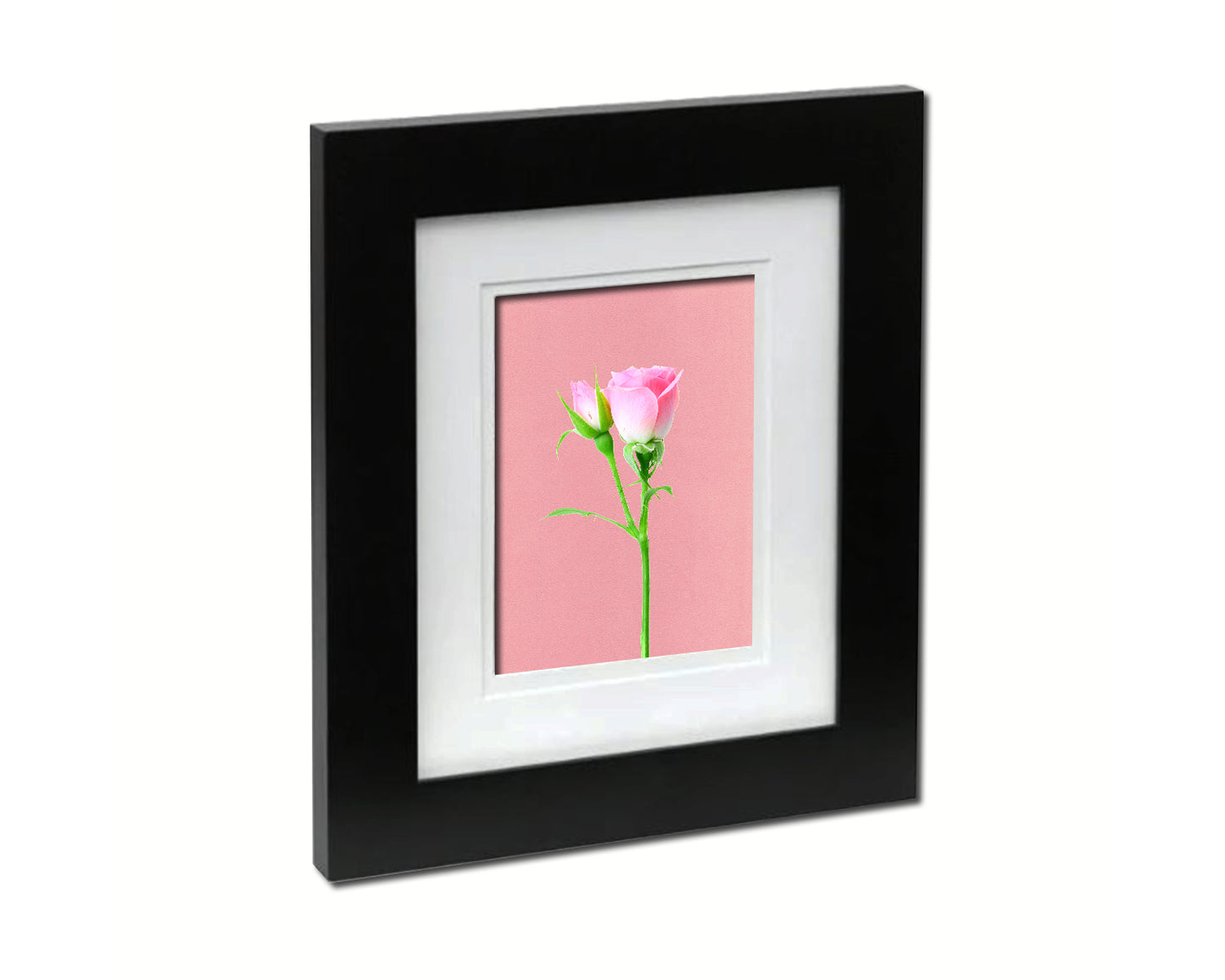 Pink Rose Colorful Plants Art Wood Framed Print Wall Decor Gifts