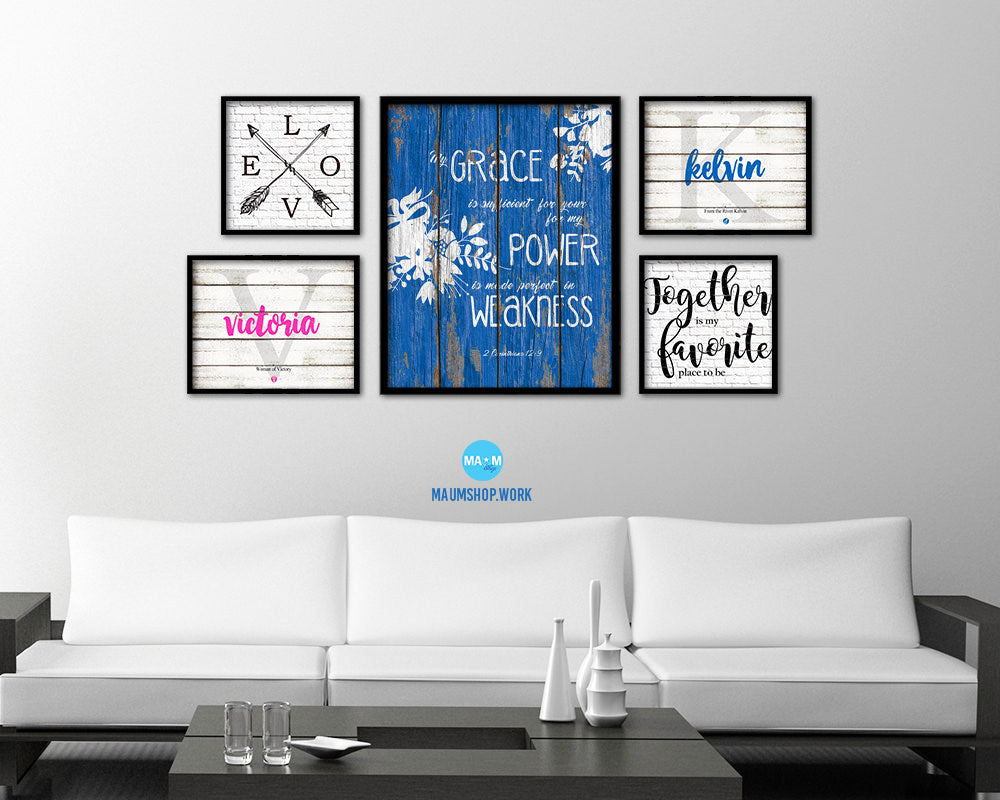 My Grace is sufficient for your for my Power Quote Framed Print Home Decor Wall Art Gifts