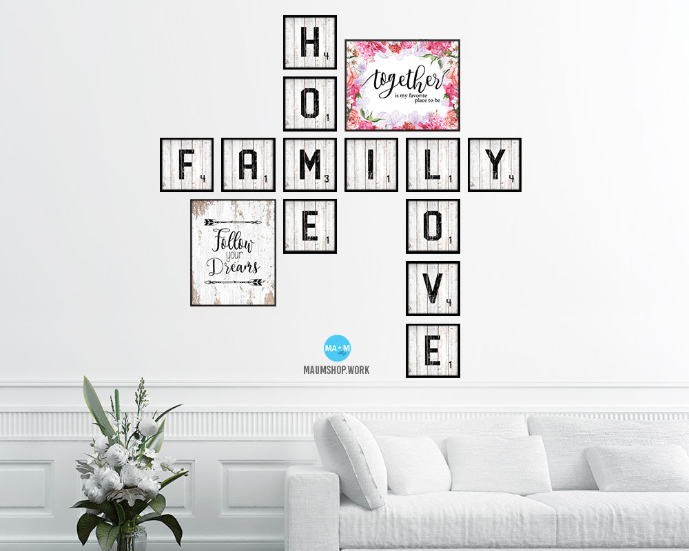 Scrabble Letters T Word Art Personality Sign Framed Print Wall Art Decor Gifts