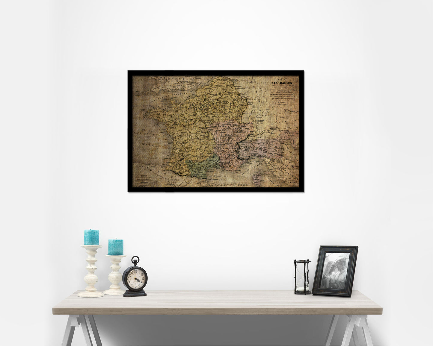 France Vintage Map Framed Print Art Wall Decor Gifts