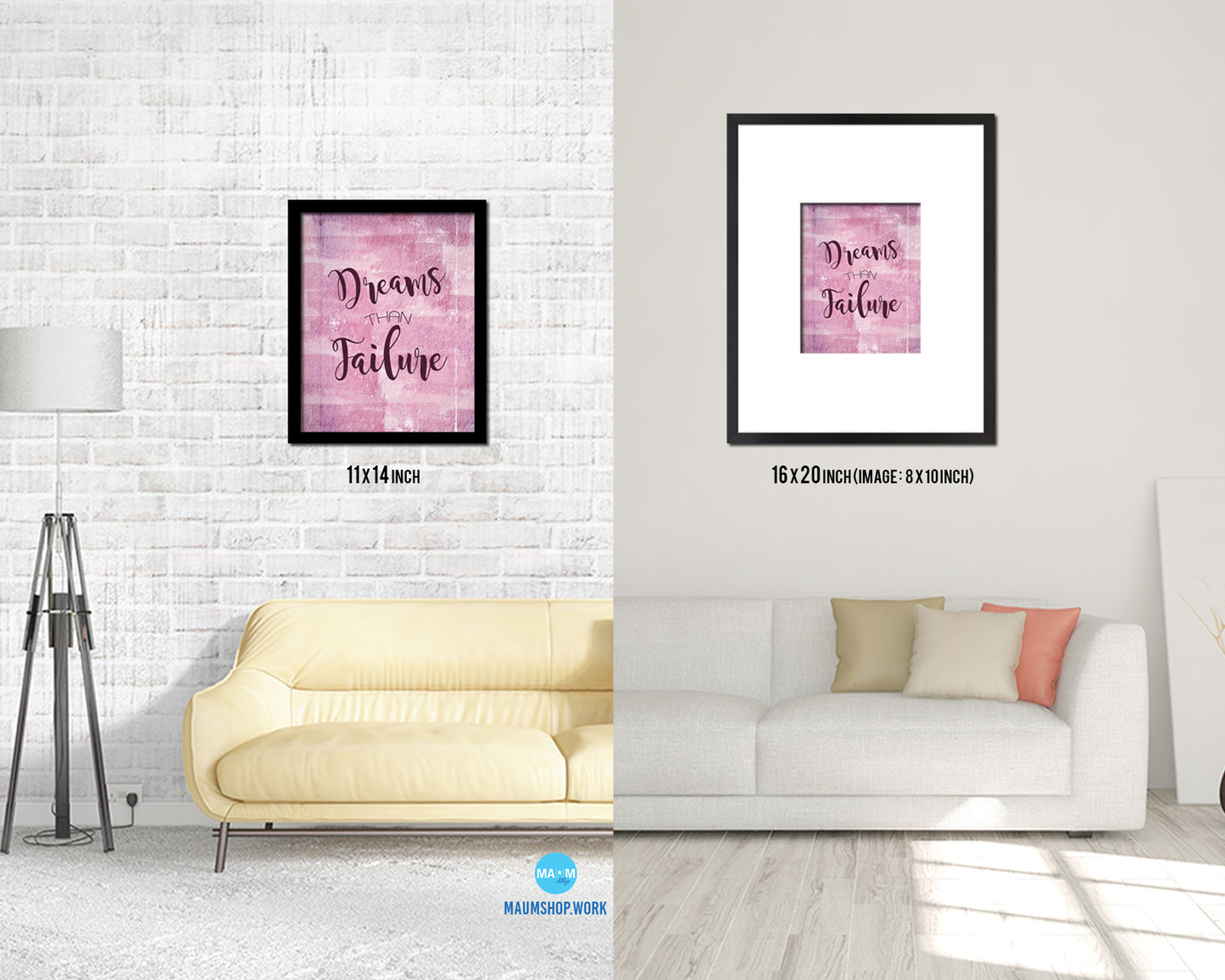 Dreams than failure Quote Framed Print Wall Decor Art Gifts