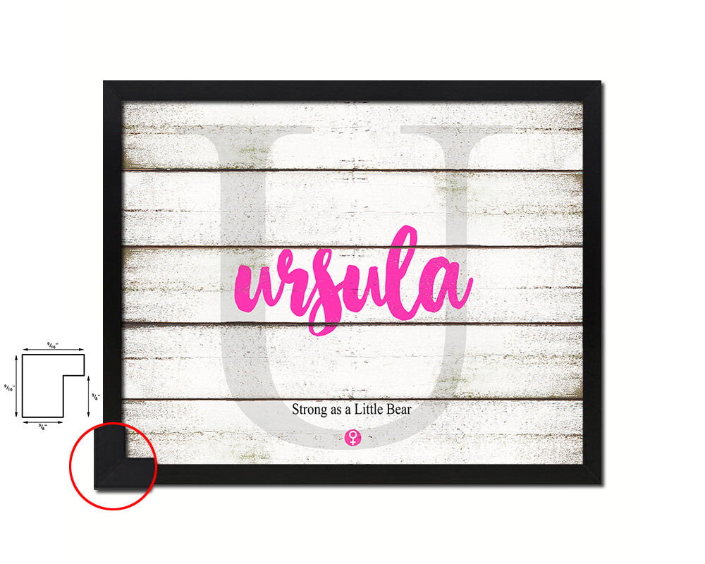 Ursula Personalized Biblical Name Plate Art Framed Print Kids Baby Room Wall Decor Gifts