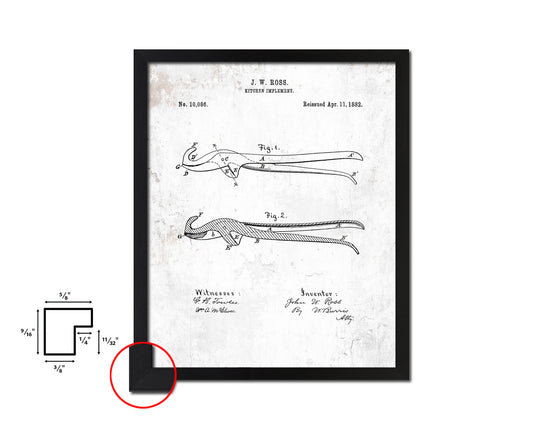 Implement Kitchen Vintage Patent Artwork Black Frame Print Wall Art Decor Gifts