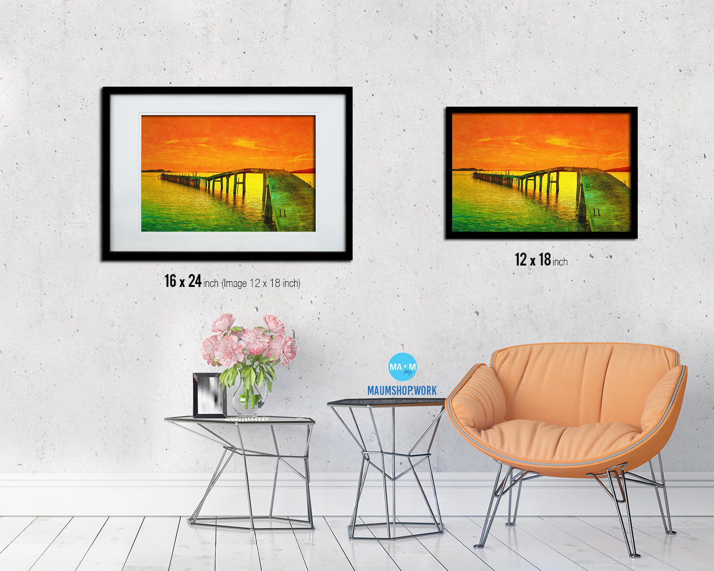 Panorama Sunset Artwork Painting Print Art Frame Home Wall Decor Gifts