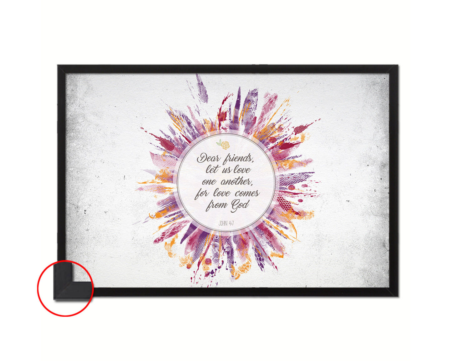 Dear friends, let us love on another, John 4:7 Bible Verse Scripture Framed Art