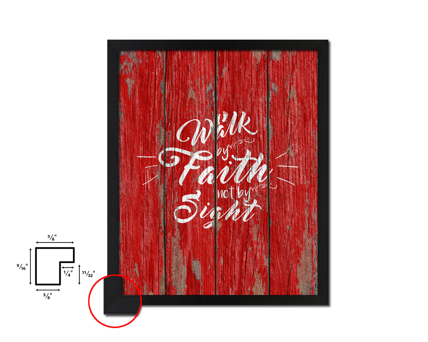 Walk by faith not by sight Quote Framed Print Home Decor Wall Art Gifts