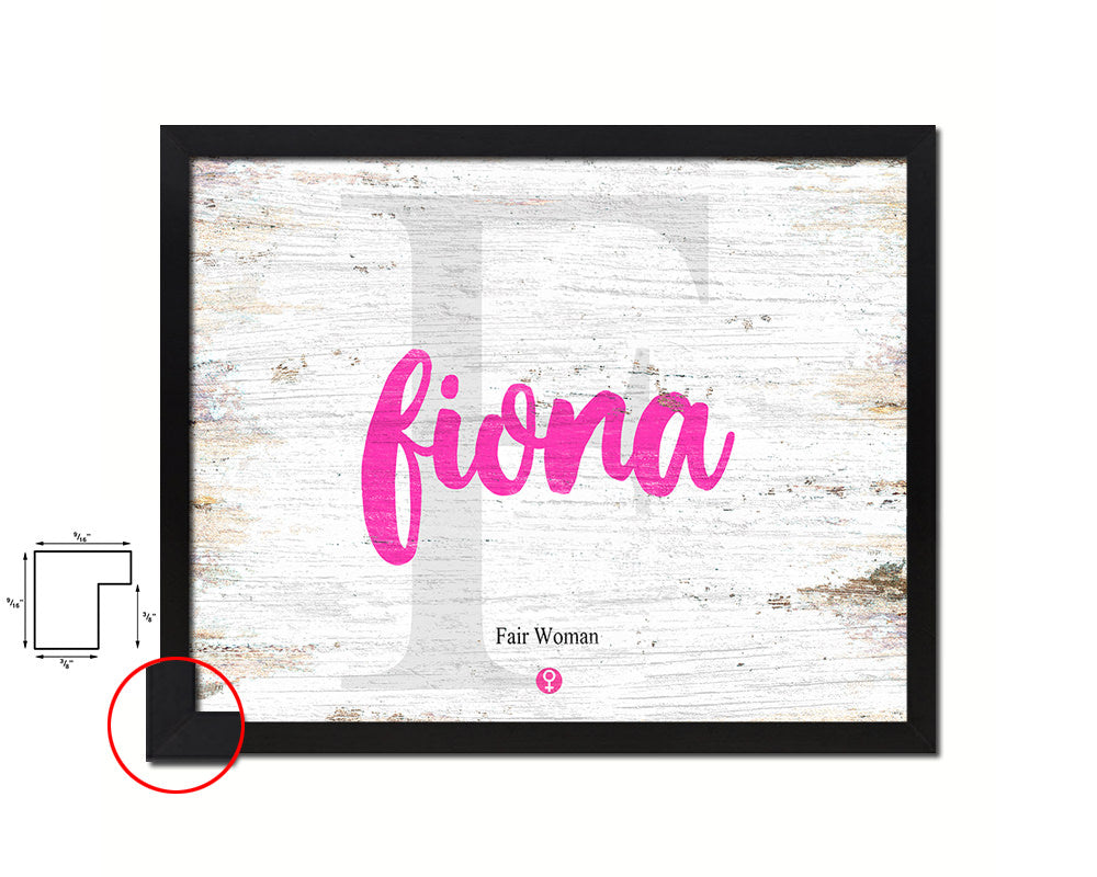 Fiona Personalized Biblical Name Plate Art Framed Print Kids Baby Room Wall Decor Gifts