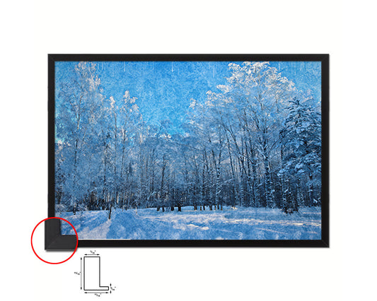 Gorgeous Winter Snow Tree Artwork Painting Print Art Frame Home Wall Decor Gifts