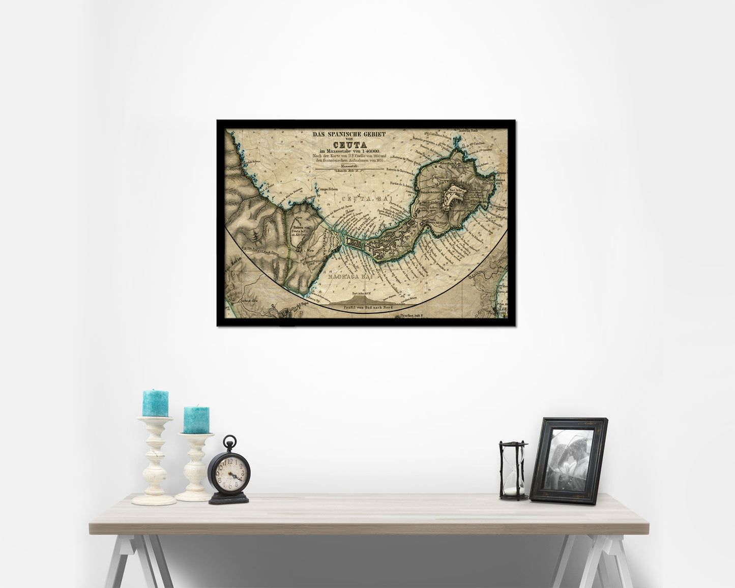 Ceuta Marocco Historical Map Framed Print Art Wall Decor Gifts