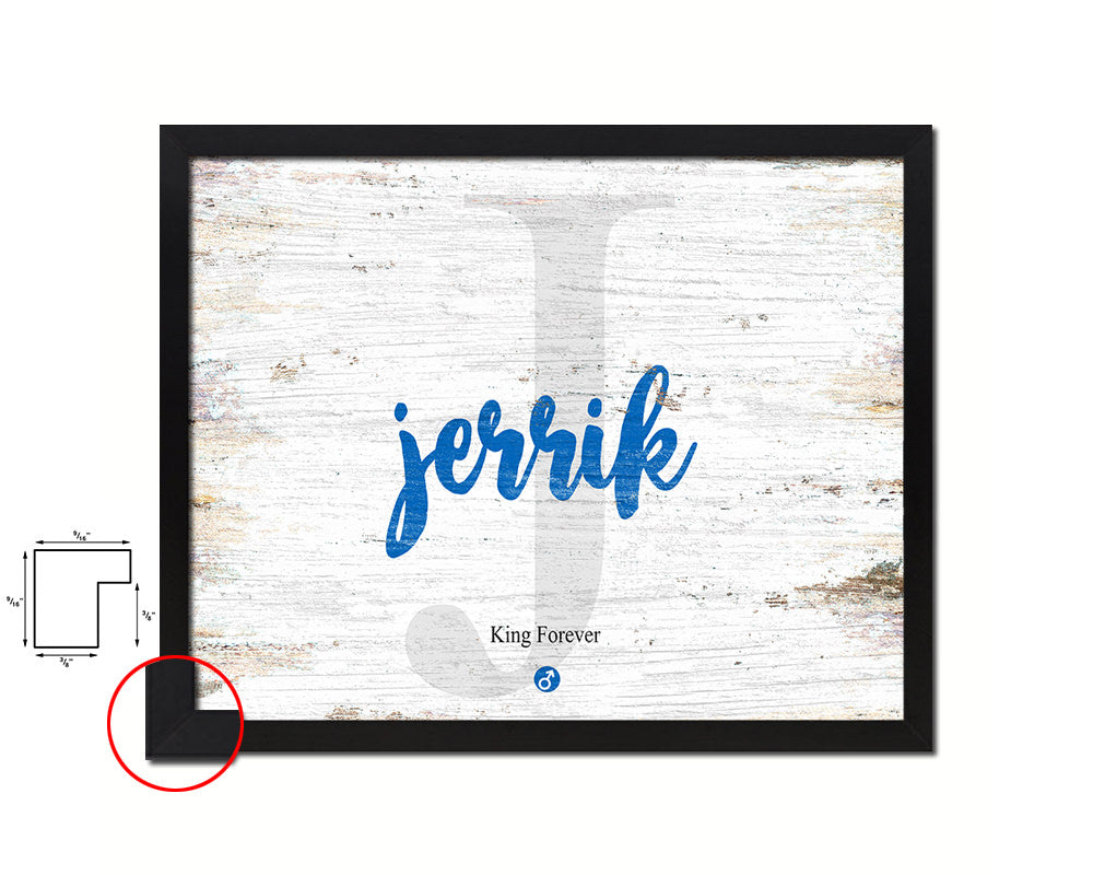 Jerrik Personalized Biblical Name Plate Art Framed Print Kids Baby Room Wall Decor Gifts