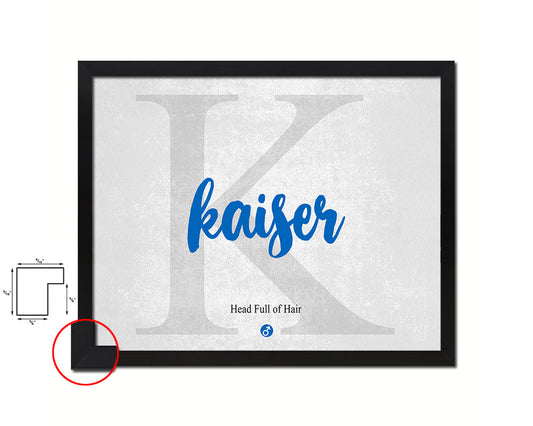 Kaiser Personalized Biblical Name Plate Art Framed Print Kids Baby Room Wall Decor Gifts