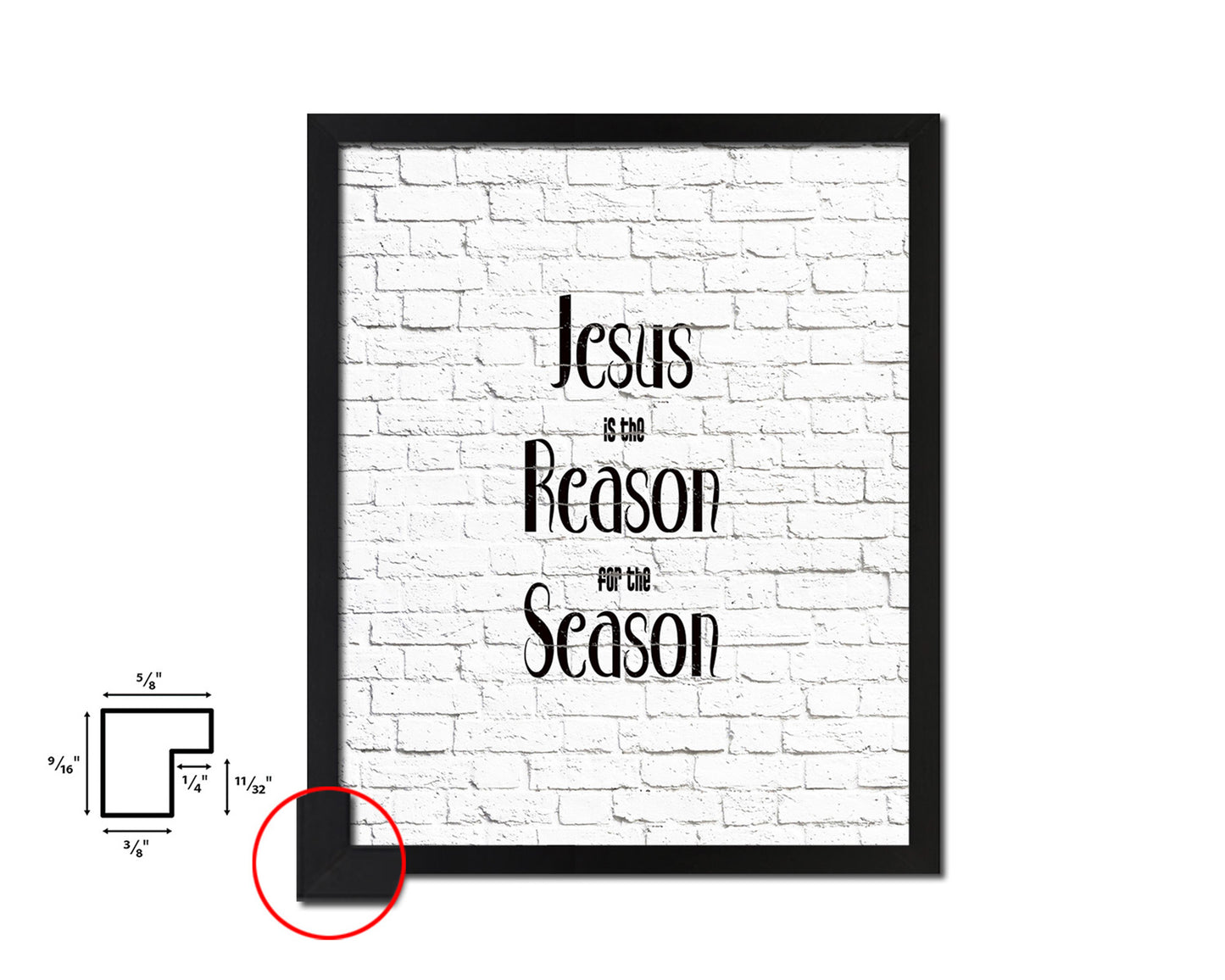 Jesus is the reason for the season Quote Framed Print Home Decor Wall Art Gifts