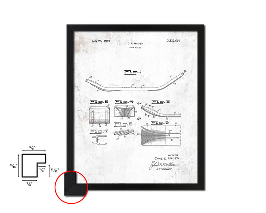 Snowboard Sports Vintage Patent Artwork Black Frame Print Gifts