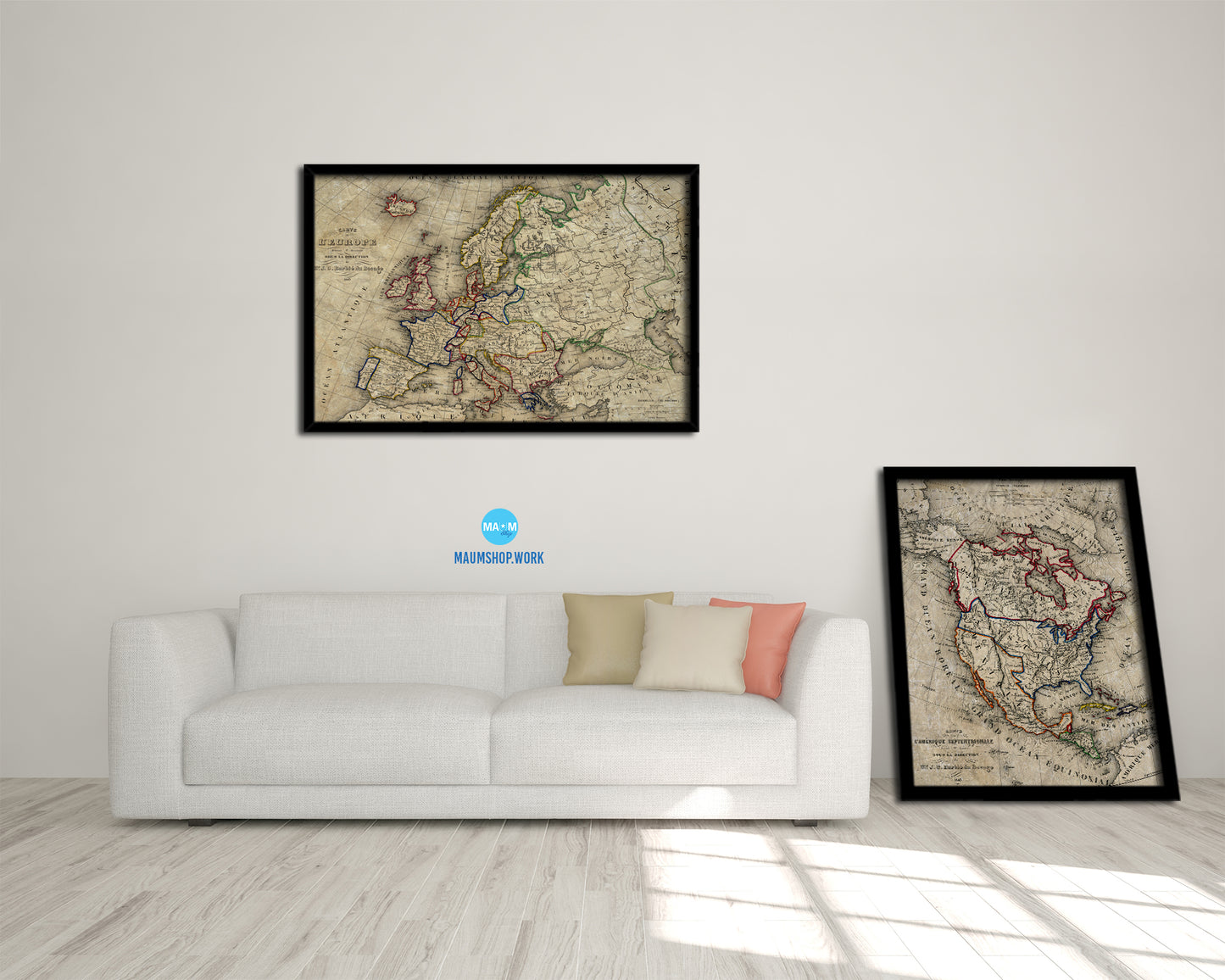 Europe Germany 1908 Historical Map Framed Print Art Wall Decor Gifts