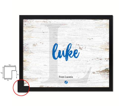 Luke Personalized Biblical Name Plate Art Framed Print Kids Baby Room Wall Decor Gifts