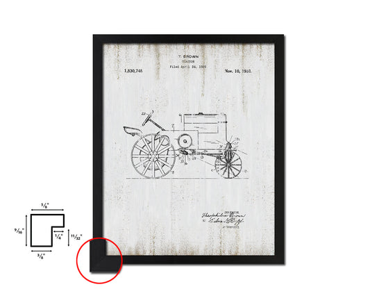 Tractor Home Vintage Patent Artwork Black Frame Print Wall Art Decor Gifts