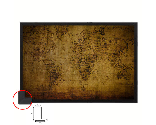 World Vintage Map Framed Print Art Wall Decor Gifts