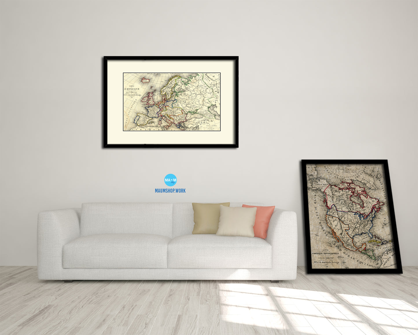 Europe Germany 1908 Old Map Framed Print Art Wall Decor Gifts