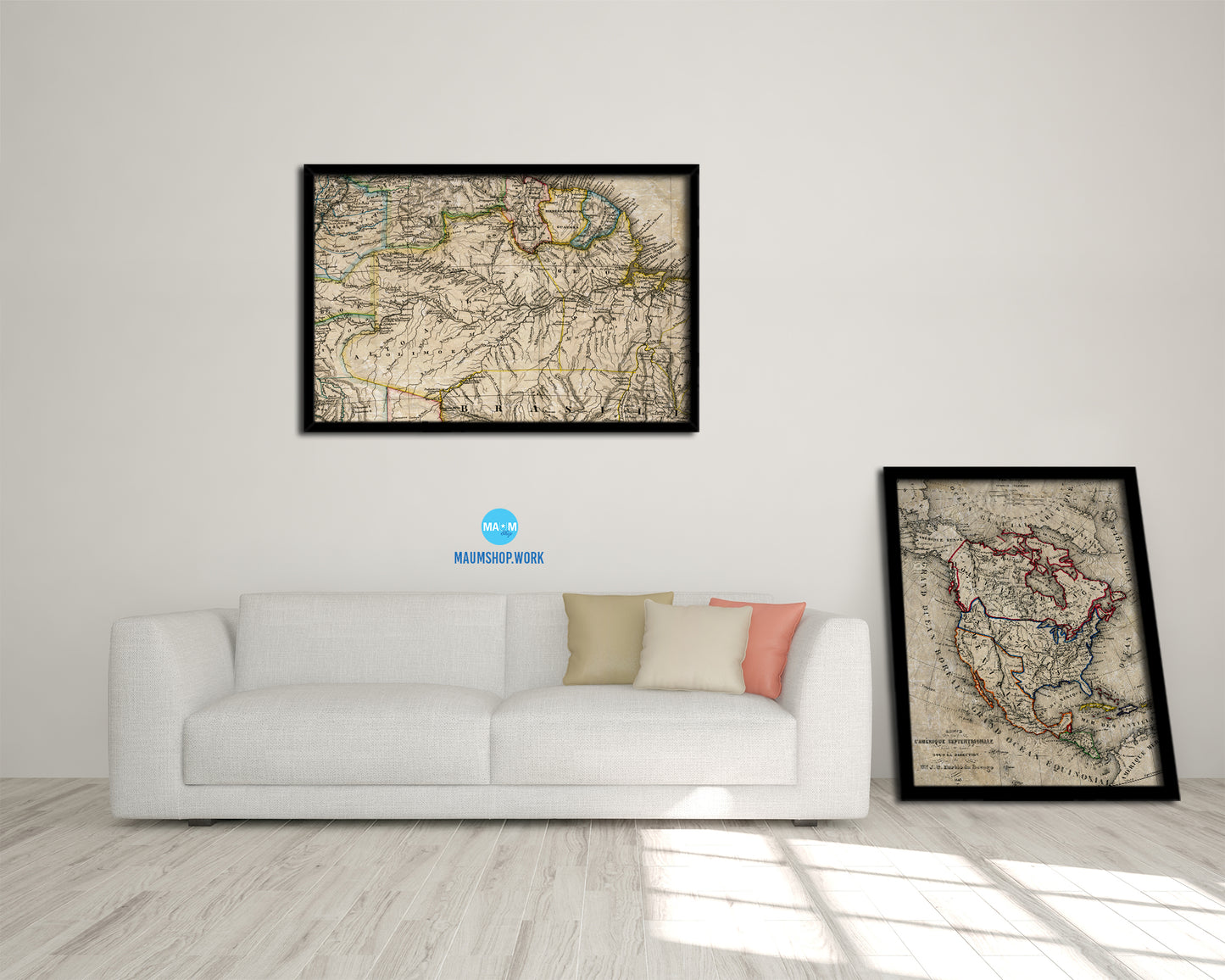 Amazon River Basin Historical Map Framed Print Art Wall Decor Gifts