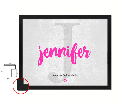 Jennifer Personalized Biblical Name Plate Art Framed Print Kids Baby Room Wall Decor Gifts