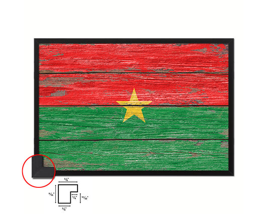 Burkina Faso Country Wood Rustic National Flag Wood Framed Print Wall Art Decor Gifts