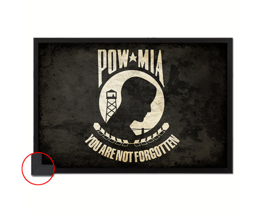 Pow Mia Vintage Military Flag Framed Print Sign Decor Wall Art Gifts