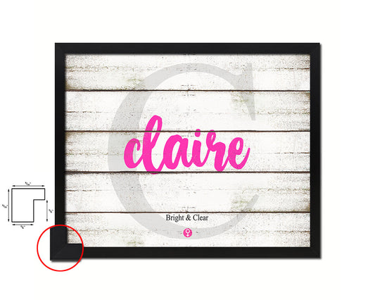 Claire Personalized Biblical Name Plate Art Framed Print Kids Baby Room Wall Decor Gifts