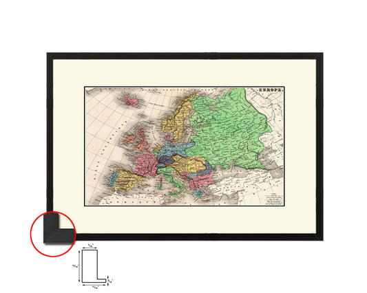 Europe 1875 Old Map Framed Print Art Wall Decor Gifts